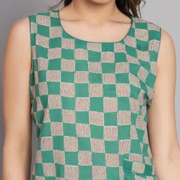 Vastralay Checked Pure Cotton Round-Neck Top With Pants image 4