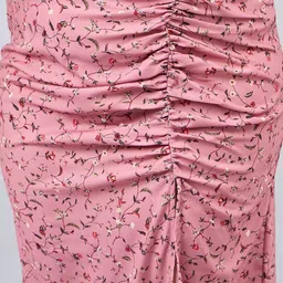 Orchid Blues Plus Size Floral Printed V-Neck Cropped Top With Gathered Skirt image 5