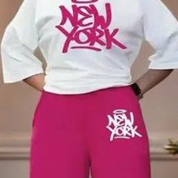 My Swag Printed Relaxed-Fit Round Neck T-Shirt & Trouser Co-Ord Set image 3