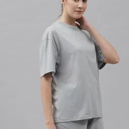 GRIFFEL Round Neck Pure Cotton Oversized Fit T-Shirt & Shorts image 5