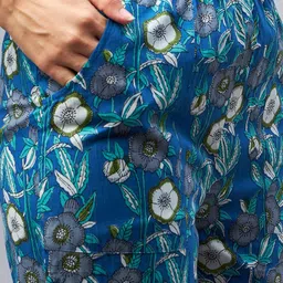 WineRed Printed Pure Cotton Tunic With Trousers image 2