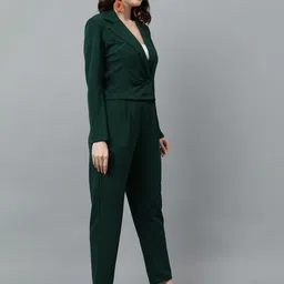 kotty bizwear Kotty Green Notched Lapel Collar Blazer & Mid Rise Trouser image 3