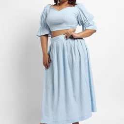 Instafab Plus Sweetheart Neck Crop Top & Skirt image 4