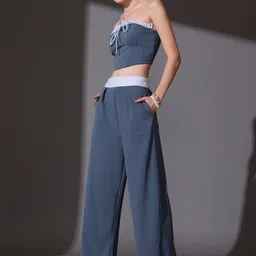 STREET 9 Shoulder Straps Crop Top With Trousers Co-Ords image 5
