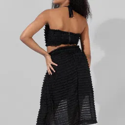 Campus Sutra Self-Design Top With A-line Skirt Co-Ords image 3