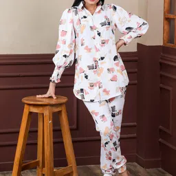 KALINI Printed Shirt-Collar Shirt With Printed Trouser image 5