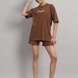 GRIFFEL Graphic Printed Cotton Oversized-Fit T-shirt With Shorts Co-Ords image 3