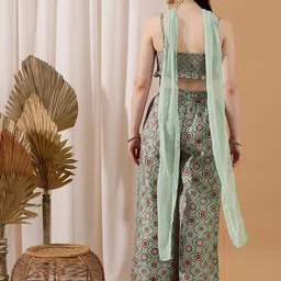indo street Printed Crop Top & Palazzo image 3