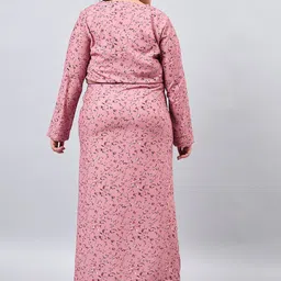 Orchid Blues Plus Size Floral Printed V-Neck Cropped Top With Gathered Skirt image 2