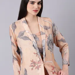 SHOWOFF Printed Top & Jacket With Straight Trousers-picture-17