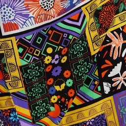 Trendyol Printed One Shoulder Top With High Slit Ruched Skirt image 4