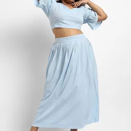 Instafab Plus Sweetheart Neck Crop Top & Skirt image 5