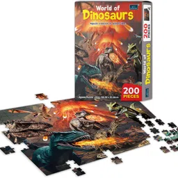 bookford Jungle King Tiger & World of Dinosaurs Puzzles for Kids | Set of 2 image 5