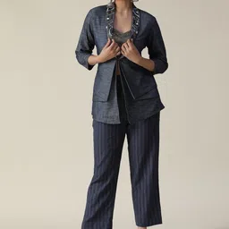 ARPITA SULAKSHANA Embellished Shirt Collar Pure Cotton Co-Ords image 1