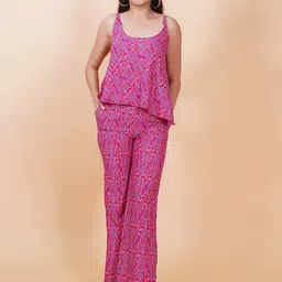 Salvia Sky Floral Printed Top With Trouser-image-9
