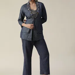 ARPITA SULAKSHANA Embellished Shirt Collar Pure Cotton Co-Ords image 3