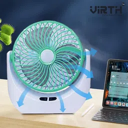 Virth USB Rechargeable 3 Blade Mini Fan Ultra High Speed Air Cooling Portable Mini Fan For Home, Office USB Fan image 4