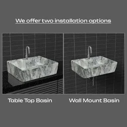 nekstone Wall Mount basin & tebal top basin Ceramic Wash Basin Glossy 752(12x16x5 inch) Table Top Basin image 3