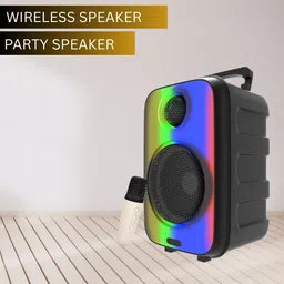 SYARA Raibow (BLUETOOTH TROLLEY SPEAKER) Dynamic Thunder Sound With Karaoke MicU367 35 W Bluetooth Party Speaker image 1
