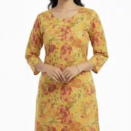 fabkart creation Women Abstract Pure Cotton Straight Kurta-picture-13