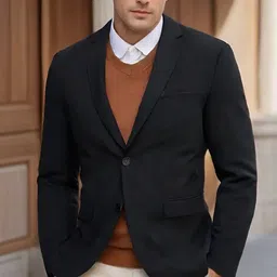 cadmon Men Solid Single Breasted Wedding Blazer-picture-13