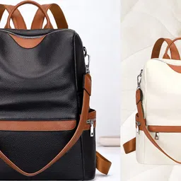 spinsell Medium 24 L Backpack Stylish Leather Backpack for College Office Travel Anti Theft-picture-20