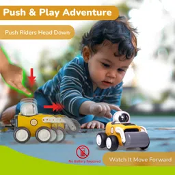 r for rabbit Orapple Rover Push Toy for Kids | Set of 4 Construction vehicle Injury-Free Edge image 4