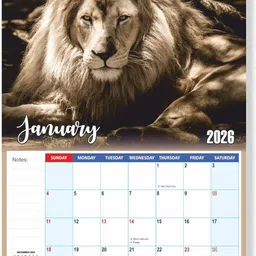 leonius Wildlife Theme Monthly Planner with Holidays & Note,Large Writing Space Calendar 2026 Wall Calendar-picture-18