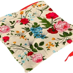 kioni Chair Pad Cushion For Indoor, Outdoor, Dining, Home, Office, 14x14 Inch Microfibre Floral Chair Pad Pack of 1 image 1