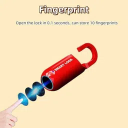 Ritesh Smart Fingerprint Padlock, Rechargeable Small Locker Lock 123 Smart Door Lock image 2