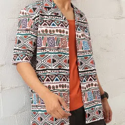 Kook N Keech Classic Yet Contemporary Tribal Printed Textured Relax Shirt-picture-10