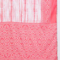 Libas Women Peach-Coloured Bandhani Printed Gotta Patti Pure Cotton Kurta with Trousers & With Dupatta image 2
