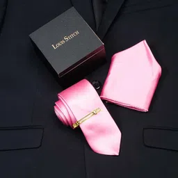 LOUIS STITCH Men Italian Silk Necktie Set With Pocket Square-image-79