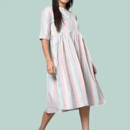 kfashionbh Women A-line White Maxi/Full Length Dress image 1