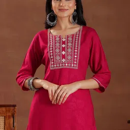Libas Ethnic Motifs Yoke Design Thread Work Kurta image 2