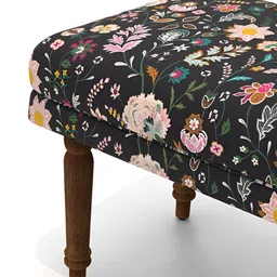 Chumbak Black & Pink Nawaab Bench - Bohemian Palampore Lounge Chair image 3