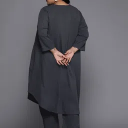 Sztori Plus Size V Neck A Line Kurta With Trouser image 5
