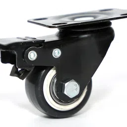 pacificmovers 2-inch PVC Coated Caster With Double Ball Bearing Break 360-degree Rotating Swivel Furniture Caster image 2