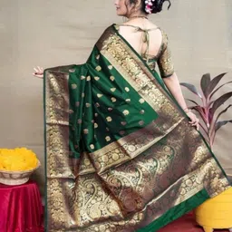 ksilk Printed Banarasi Pure Silk Saree image 2