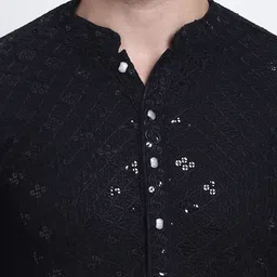 SOJANYA Ethnic Motifs Embroidered Thread Work Pure Cotton Kurta With Churidar image 2