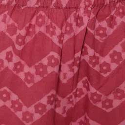 GLAM ROOTS Women Maroon Printed Gotta Patti Pure Cotton Kurta with Trousers & With Dupatta image 3