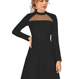 ODETTE Long Sleeves Acrylic Fit & Flare Dress-image-59