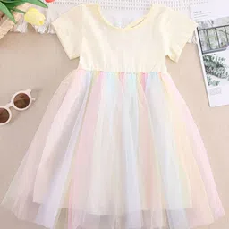INCLUD Girls Round Neck Cotton Fit & Flare Dress-picture-51