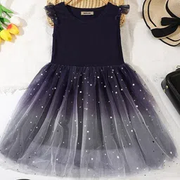 INCLUD Girls Embellished Flutter Sleeves Fit & Flare Dress-picture-24