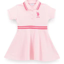 U.S. Polo Assn. Kids Girls Pique Cotton Skater T-shirt Dress-picture-31