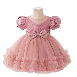 StyleCast x Revolte Puff Sleeve Embellished Fit & Flare Dress image 1