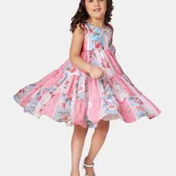 Peppermint Girls Floral Printed Layered Empire Dress-picture-16