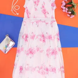 Pantaloons Junior Off White Floral Print Fit & Flare Dress image 1