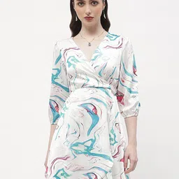Madame Tropical Printed Flared Above Knee Fit & Flare Dress image 1