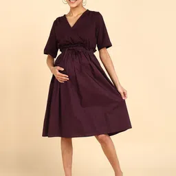 House Of Zelena Women Maternity Fit & Flare Dress-picture-11